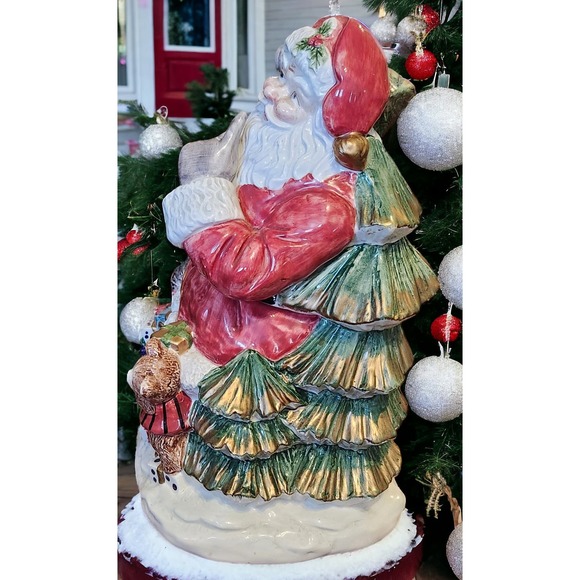 Fitz and Floyd TOYLAND SANTA COOKIE JAR 2070/106 Vintage Retired 12" Omnibus - Picture 3 of 16